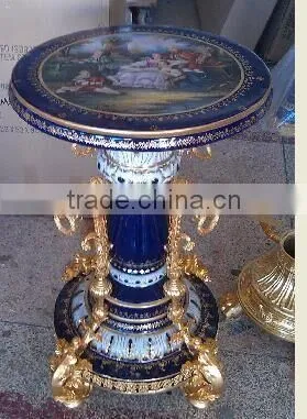 Adorable Cherubs Designed Porcelain Handicraft Small Round Table, Home Decorative Porcelain Art Table photo-2