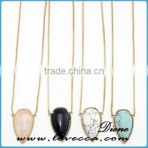 Top Sale Simple Design Turquoise Necklace Crystal Gemstone Necklace photo-2