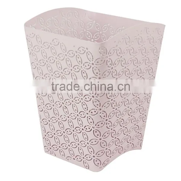 Arc-shape Metal Punched Decorative Trash Can For Home/Office photo-2