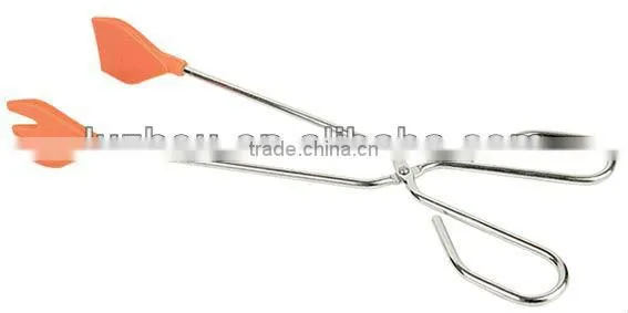 Food Tong Iron With Powder Coating Plastic Coating Handle photo-2