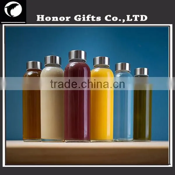 Factory Price Logo Custom Colorful Sleeves Wholesale Glass Water Bottle photo-6