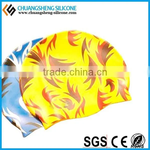 FISH DESIGN FUNNY CARTOON KIDS SILICONE SWIMMING CAP photo-5