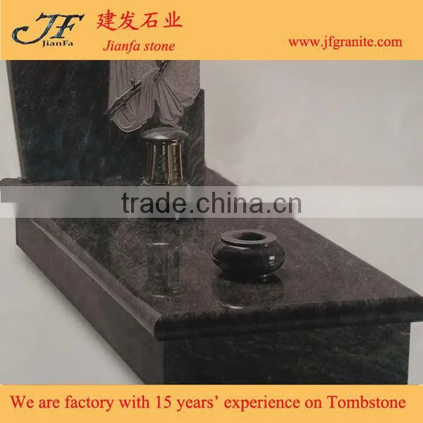 Western Style Large Absolute Black Granite Headstone For Sale photo-5