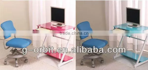 Cheap Stainless Steel Modern Glass Computer Desk photo-6