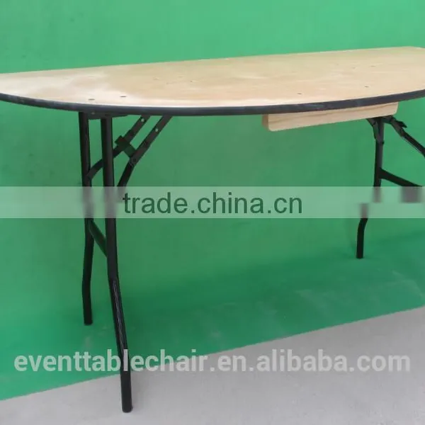 Used Plywood Banquet Rect Custom-made Trestle Folding Table photo-2
