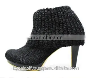 Knit Boots Silk Mohair Short Boots photo-3