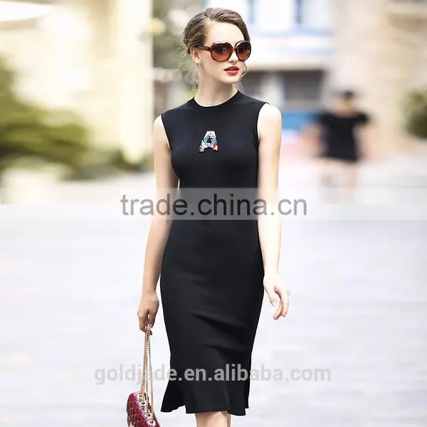 High Quality 2016 Spring Knit Woolen Women Vest Dress Sexy Fashion Evening Dress photo-2