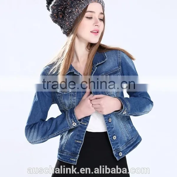 2016 Latest Korean Style Long Sleeve Designer Jean Jacket Designs Customized photo-4