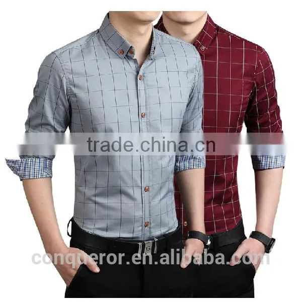 Grid New Style Bespoke Casual Men Shirt BSRTL0059 photo-2
