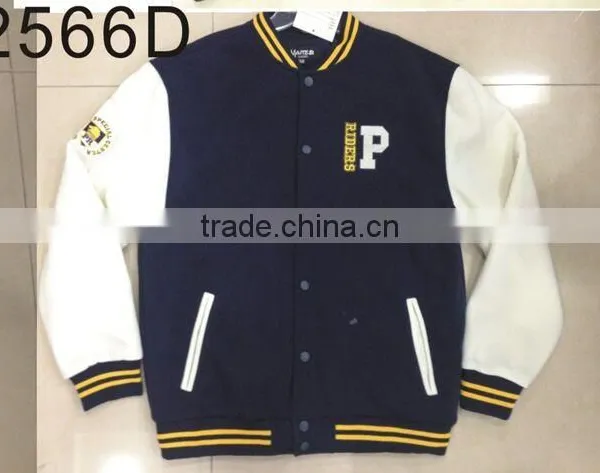 Factory 2015 Mens Custom Plain Varsity Jacket photo-4