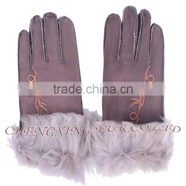 CX-A-59D Fashion Winter Warm Genuine Double Face Sheep Ladies Leather Gloves photo-6