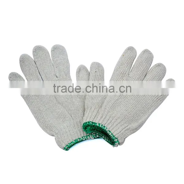 White Poly Cotton Knitted Safety Gloves photo-2