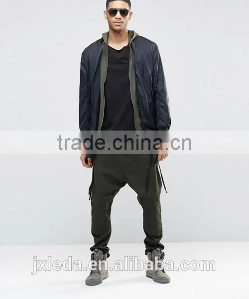 Hip Hop Style Super Longline Curved Hem 100% Cotton Breathable Men Black T-shirt Wholesale photo-4