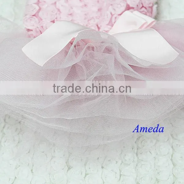 Light Pink Rosettes Elegant Rose Wedding Tutu Small Dog Clothes Party Dress XS-L photo-2