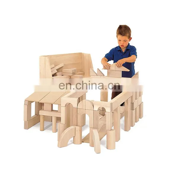 High Quality Early Educational Toys Unit Blocks Solid Wooden Funny Sets photo-3