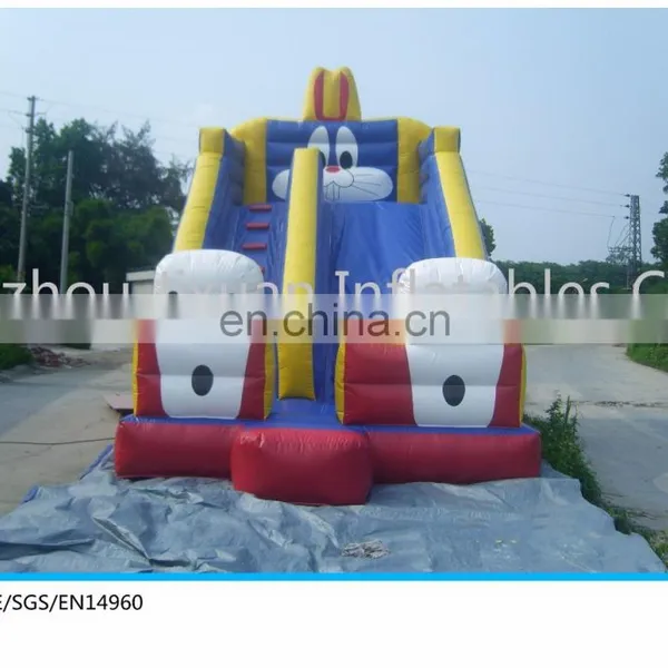 giant inflatable rabbit slide for sale / inflatable slide with double lane