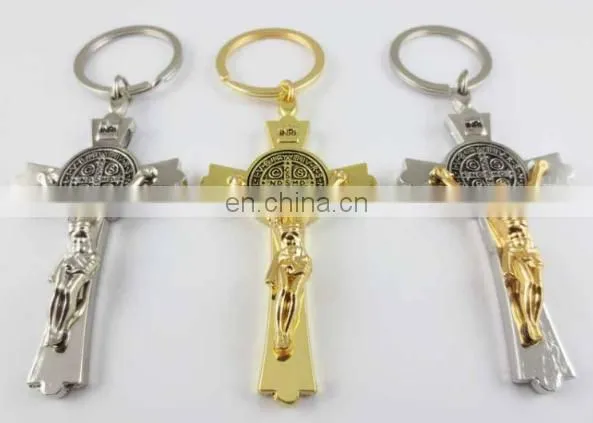 Wholesale Metal Cross Keychain, Jesus Religious Keychain, Promotional Gift Keychain photo-3