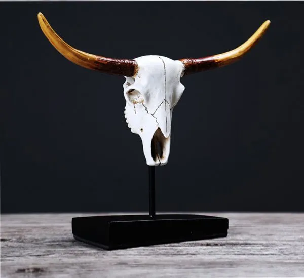 Nordic Retro Creative Resin Imitation Animal Head Home Decoration Products Resin Cow Skull Crafts Display photo-2