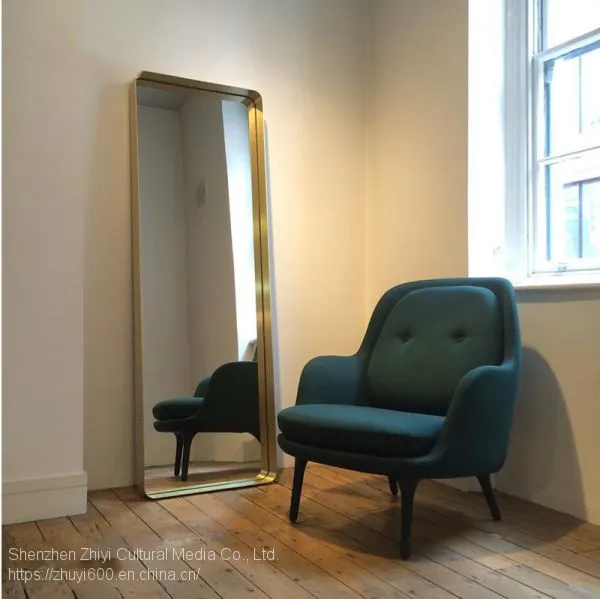 Nordic Brass Gold Full-length Mirror Personalized Villa Custom Full-length Mirror Studio Clothing Fitting Floor Mirror Square photo-3
