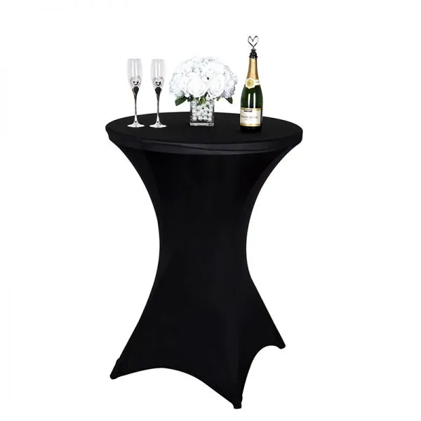 Cocktail Table Covers Stretch Spandex White Cocktail Table Cover Cloth for Wedding,Banquet and Party photo-2