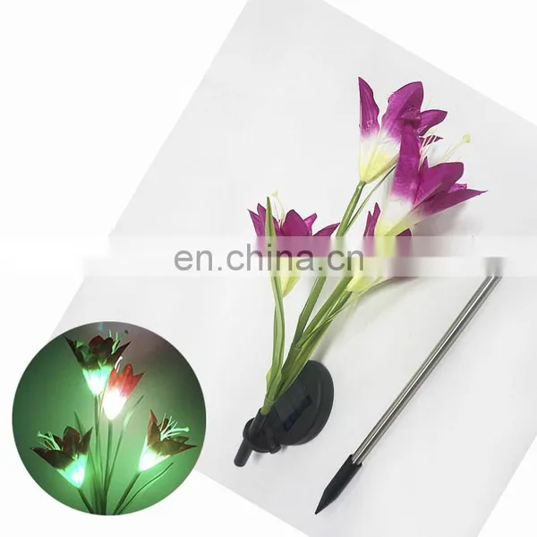 Solar Lights Outdoor - New Upgraded Solar Garden Lights, Multi-Color Changing Lily Solar Flower Lights for Patio,Yard Decoration photo-6