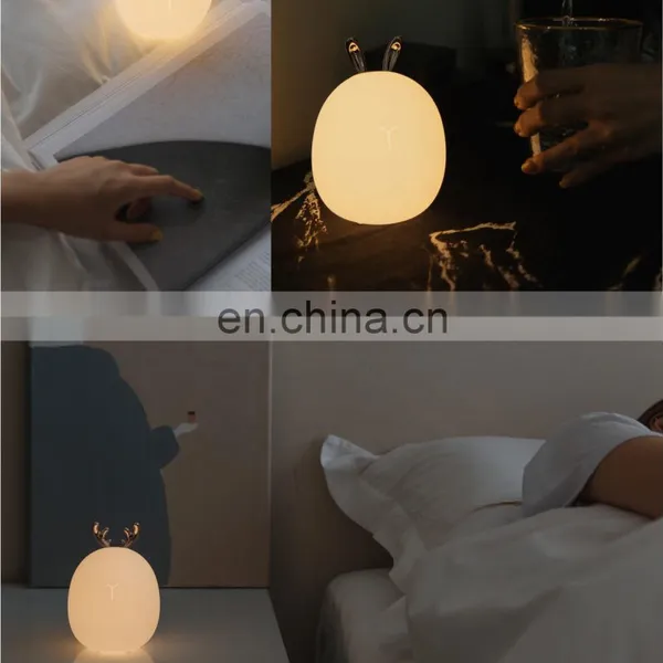 2020 Newly Designed Small Rabbit Deer Animal LED Lamp Silicone Night Light For Kids Baby photo-3