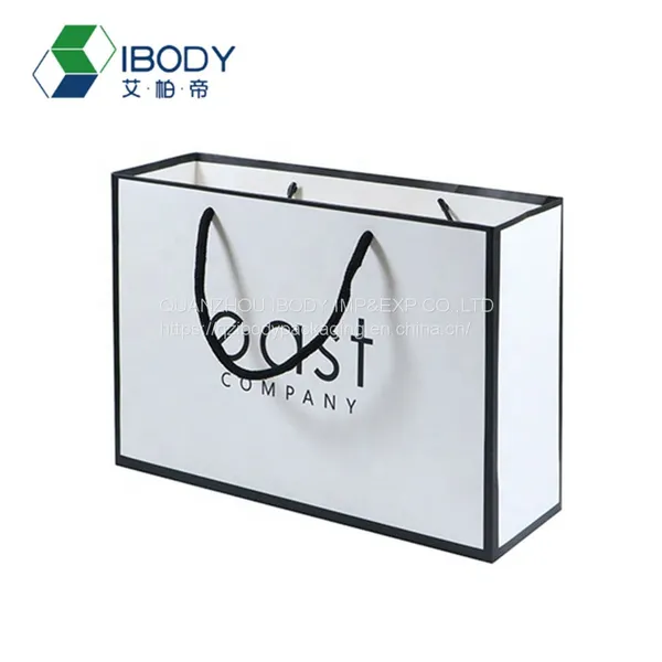Luxury Custom Cardboard Custom Shopping'white Shopping Kraft Paper Plain Color Boutique Paper Bags With Your Own Logo photo-4