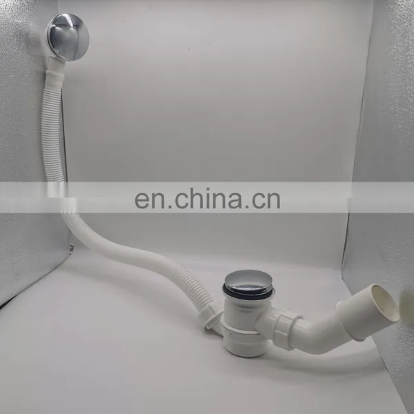 White Bathtub Shower Room Copper With Overflow Flexible Pop-up Waste Drain