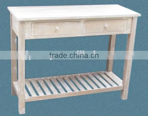 paulownia wood console table with two drawers / paulownia wood living room furniture