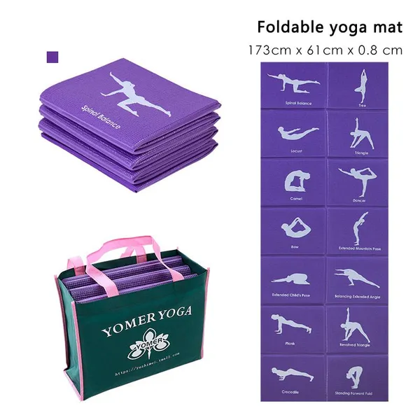 Folding Yoga Mat Manufacturers Wholesale Thickened Yoga Mat Portable Travel Student Nap Lunch Break Mat