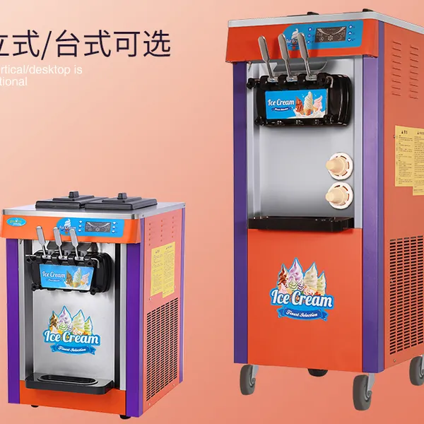 Hot Sale High Quality Wholesale Commercial Stand & Table Top Ice Cream Machine 3 Flavor Soft Serve Ice Cream Maker Machine
