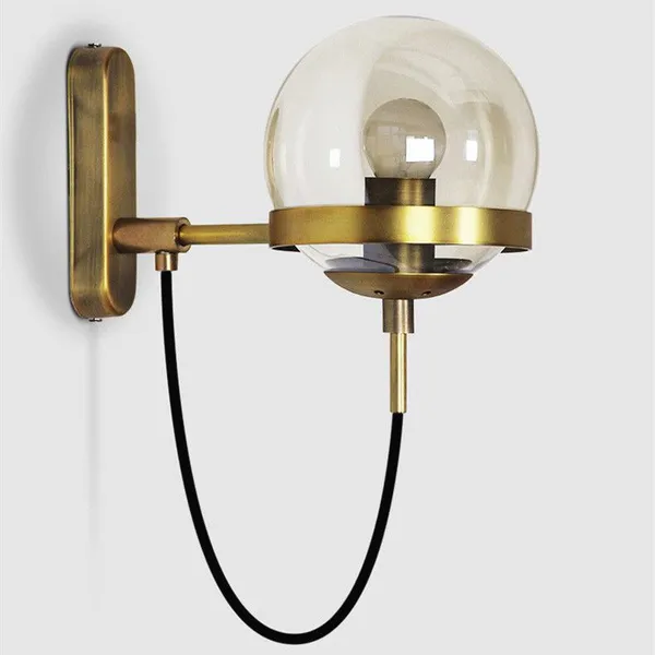 Industrial Bronze Glass Wall Lamps Vintage Wall Lights