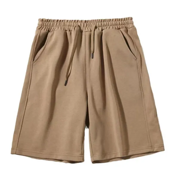 Men's Summer Simple and Loose Fitness Shorts - Basic Style Men's Solid Color Casual Shorts photo-2