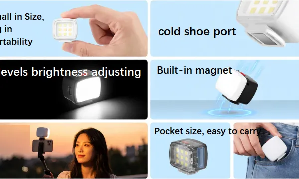 Magnetic Mini Cube Light LED Video Light Action Camera Accessories for DJI Osmo Pocket With Detachable Soft Diffuser photo-3