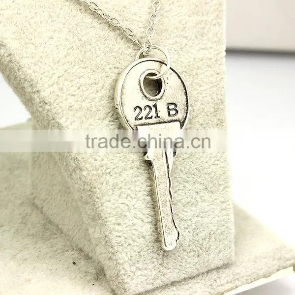 Best Selling Fashion Factory Jewellry Silver Plated Key Pendant Necklace photo-4