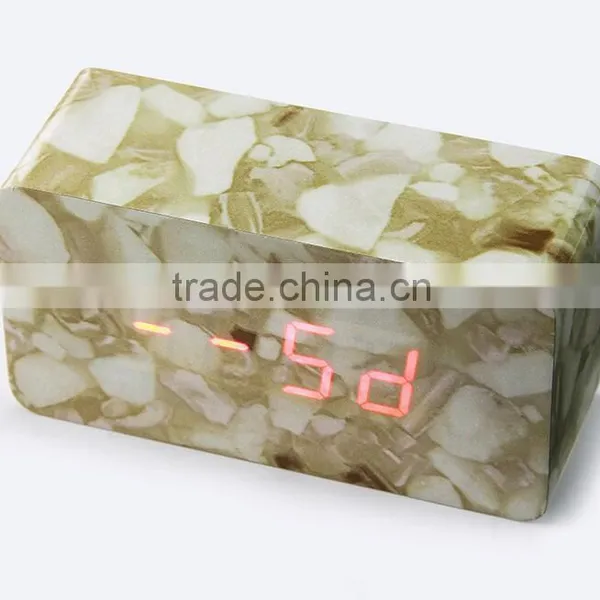 Personalized Wooden LED Alarm Clock, Mini Design Voice Controlling LED Digital Clock photo-4