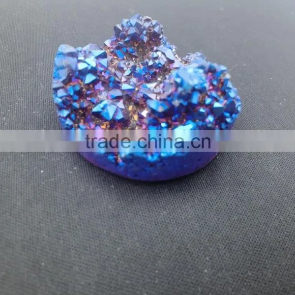 Assorted Double Electroplated Druzy Loose Cabochon, Titanium Coated Oval Shape Cabochon photo-2