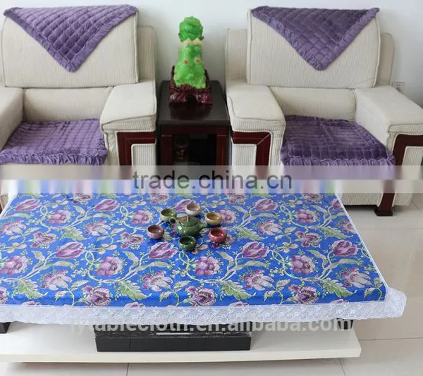 Gold Coatedand Printed Transparent Pvc Tablecloth photo-3