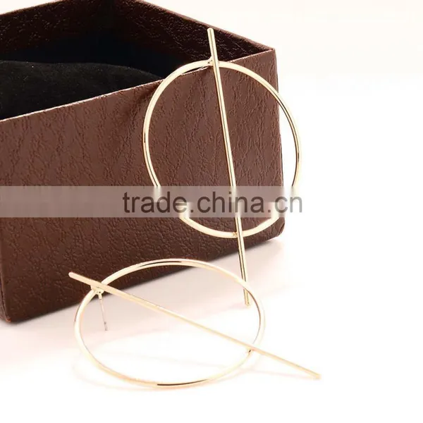 Simple Metal Hoop Bar Earring photo-5