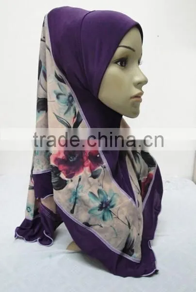 H285 New Style One Piece Hijab With Prints photo-3