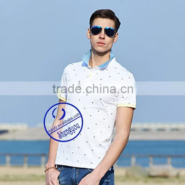 Custom Mens Allover Printed Polo Shirt With Color Collar and Cuffs photo-3