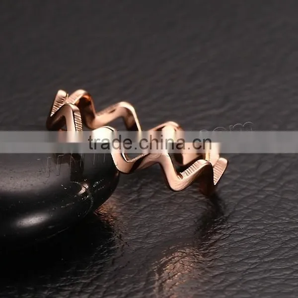 Rose Gold Color Plated 4mm Steel Finger Gold Ring photo-2