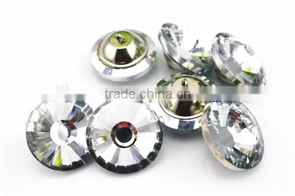 Clear Crystal Glass Fashion Designer Clothing Buttons photo-3