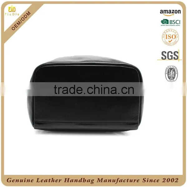 Guangzhou OEM Factory Custom Lady Leather Backpack Black Travel Bag Genuine Leather Women Backpack With Your Logo photo-4