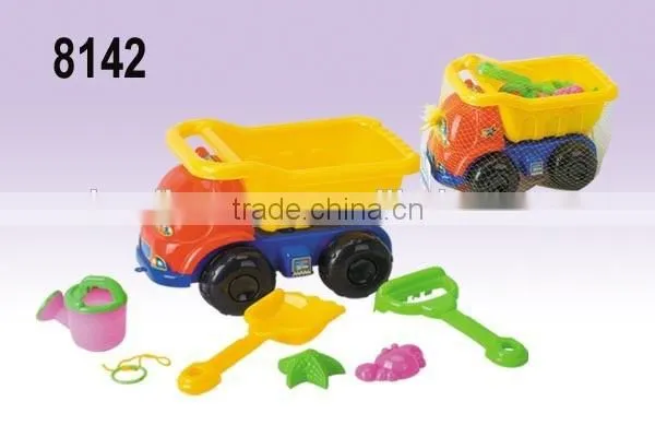 Hot Sale Plastic Summer Truck For Kids,Net Bag Beach Toys Adult Sand Set