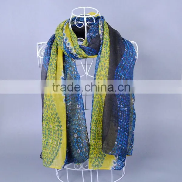 Satar and Snowflake Pattern Women Scarf Voile Scarves 180*85 Pashmina