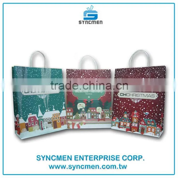 Custom Printed Logo Kraft Paper Bag for Shopping photo-3
