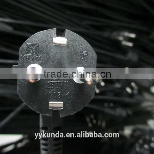 Korea 2 Pin Plug 16A 250V ac Power Cord With KC Approval