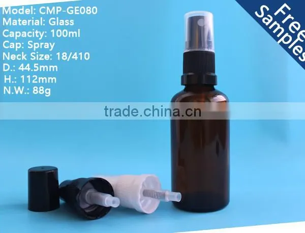High Quality 100ml Amber Glass Essential Oil Bottles With Spray Pump photo-4