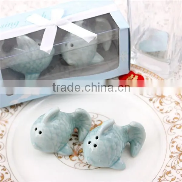 Wedding Favors Two Lovely Fishes Salt&Pepper Shakers photo-3